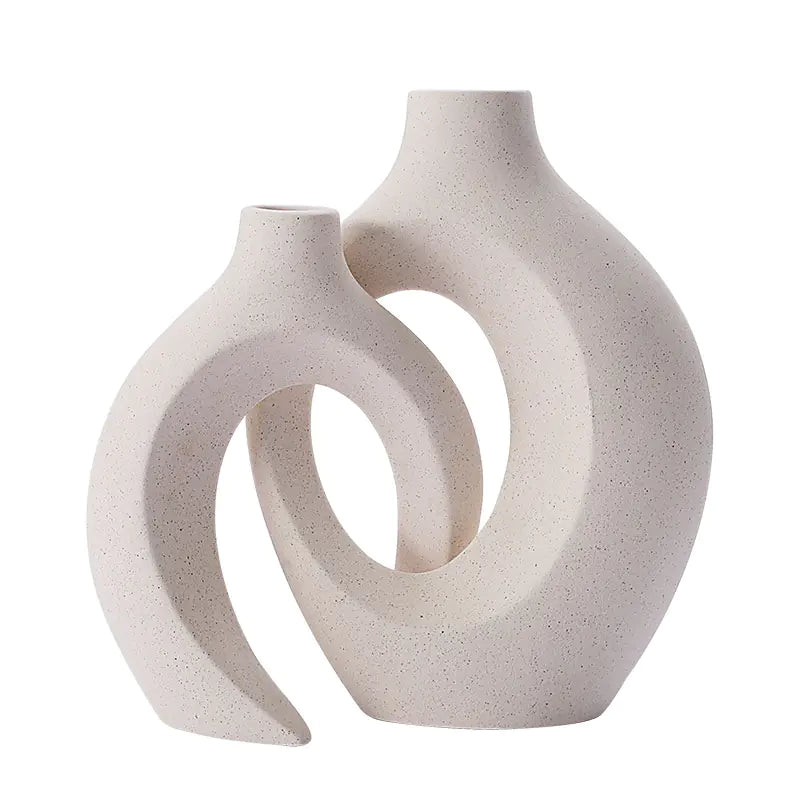 ミニマリストな空間を彩る、ヨーロッパスタイル セラミック花瓶セット | European Ceramic Vase Set - Minimalist Home Decor