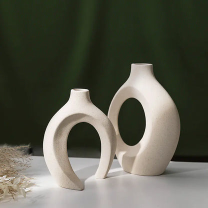 ミニマリストな空間を彩る、ヨーロッパスタイル セラミック花瓶セット | European Ceramic Vase Set - Minimalist Home Decor