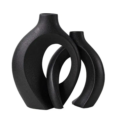 ミニマリストな空間を彩る、ヨーロッパスタイル セラミック花瓶セット | European Ceramic Vase Set - Minimalist Home Decor