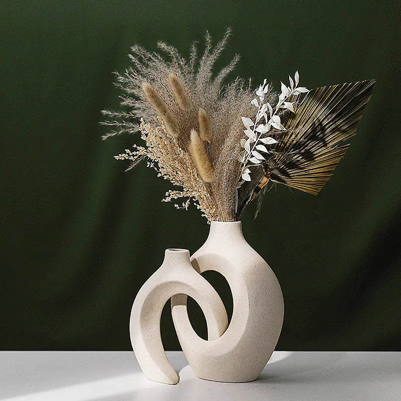 ミニマリストな空間を彩る、ヨーロッパスタイル セラミック花瓶セット | European Ceramic Vase Set - Minimalist Home Decor