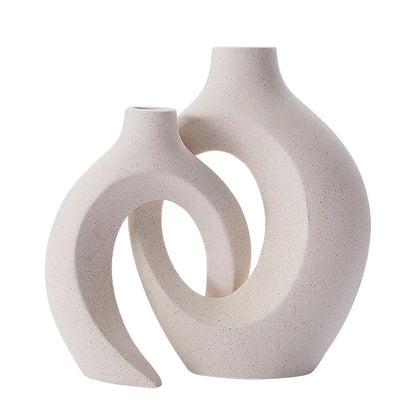 ミニマリストな空間を彩る、ヨーロッパスタイル セラミック花瓶セット | European Ceramic Vase Set - Minimalist Home Decor